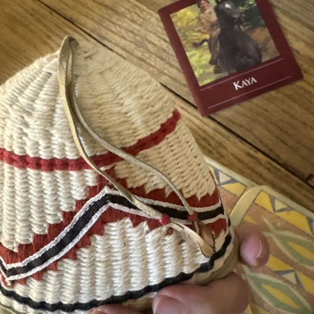 American Girl Historical Kaya Hat & Parfleche, Retired, Rare, Excellent